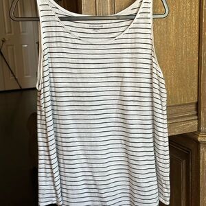 EILEEN FISHER Striped Tank Top - Black and White “L”